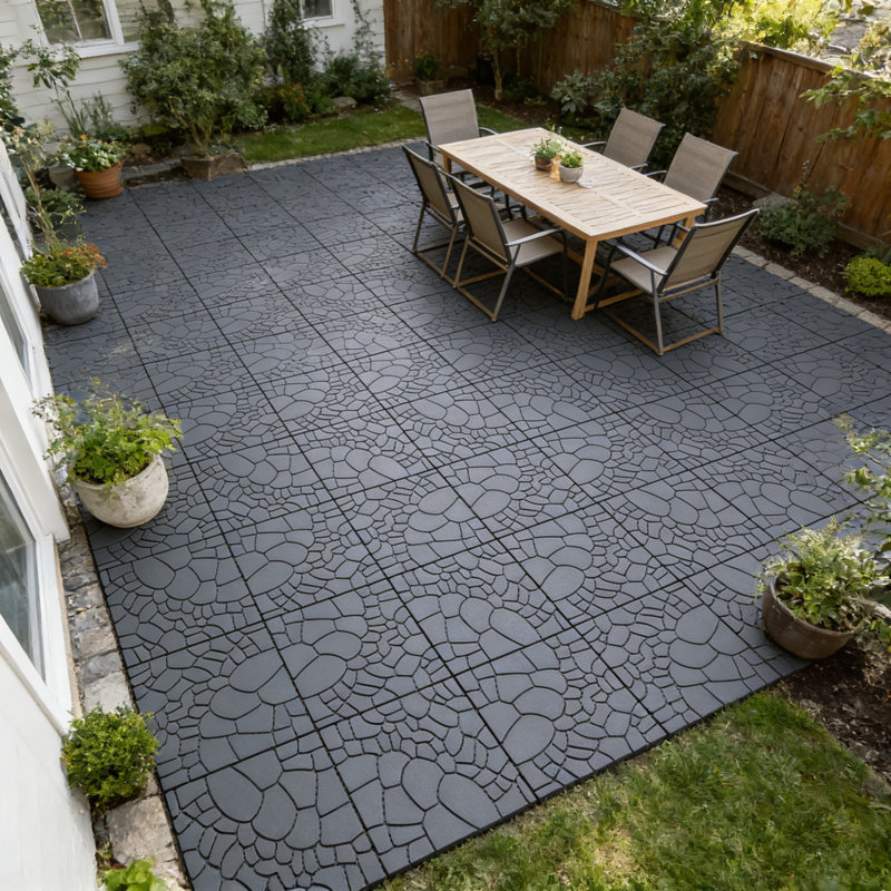 Paquet de 44 tuiles de terrasse emboîtables, installation facile, carreaux de plastique résistants aux intempéries et nécessitant peu d'entretien pour le porche, la piscine, le balcon, la cour et l'intérieur