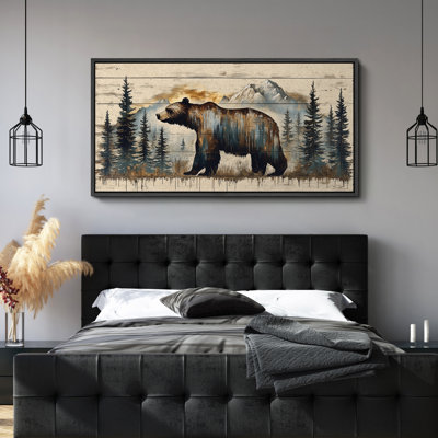 Impression sur toile encadrée «Wood Panneau Effect»