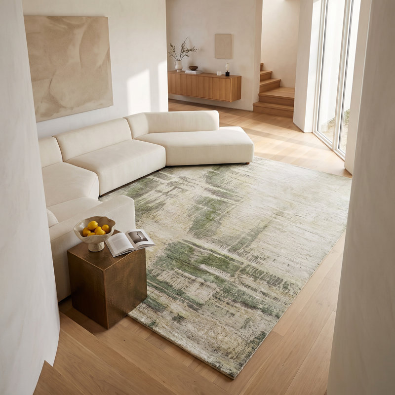 Handmade Abstract Area Rug, 9'X12'
