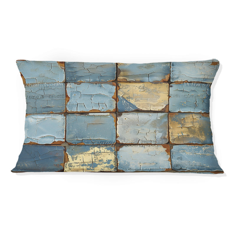 Coussin Blue and Gold, Forme rectangulaire, H 12 po x l 20 po