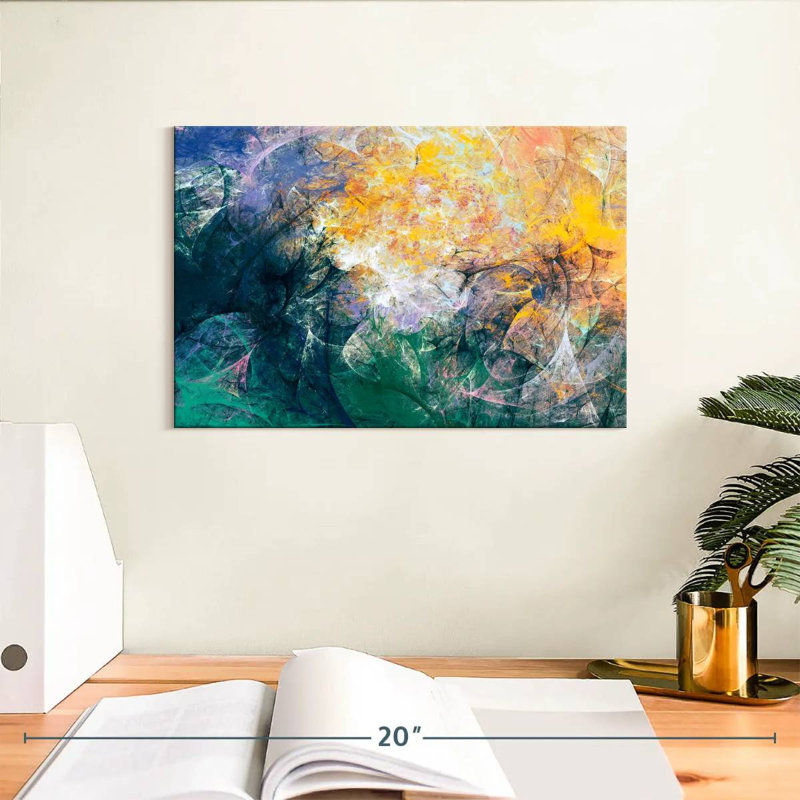 Abstrait artistique vert Avery, H 8 po x l 12 po