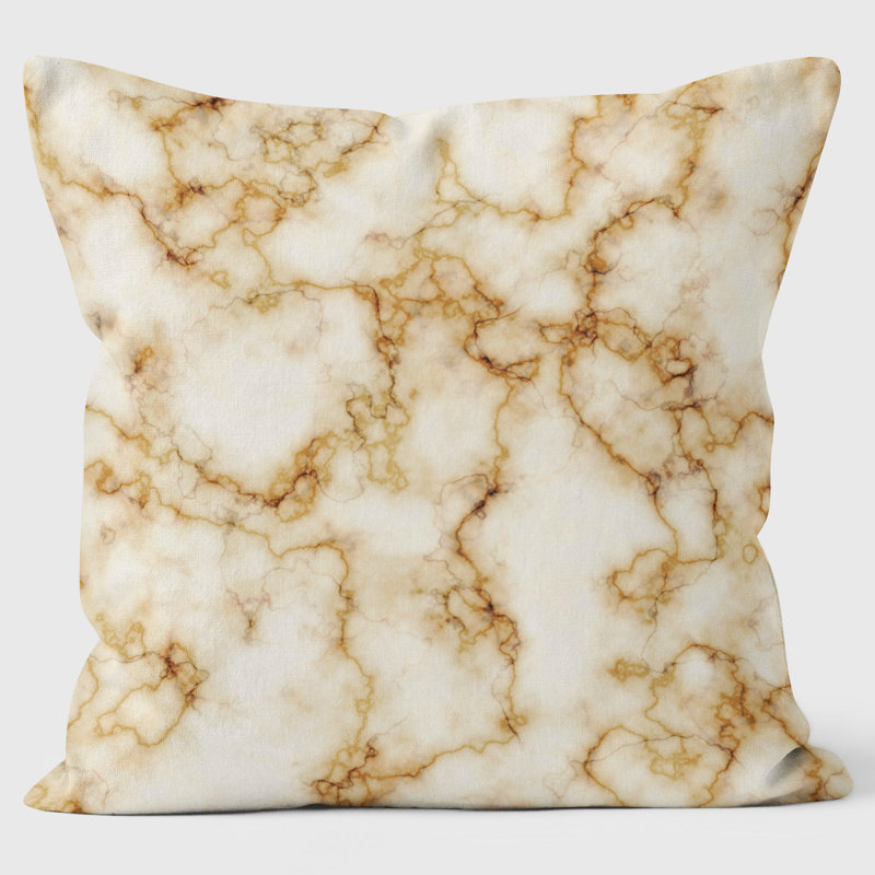 Marbled Texture - Art Print Cushion, Marrone