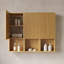 Armoire murale de salle de bain de 41 pouces de longueur, composée de 3 armoires avec portes et compartiments ouverts pour la salle de bain-1087482041