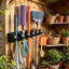 Heavy-Duty Wall Mounted Broom & Mop Organizer with 5 Grips & 6 Hooks