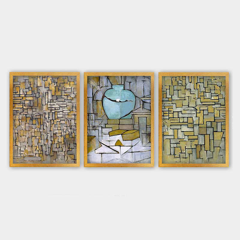 Stunning Decorative Framed Painting Set (3 Pieces), 21.7 x 29.5 Inches Each | 100% Wooden Frame with 0.8 Inch Polystyrene | UV Digital Printing | Perfect for Living Room, Office & Gallery Wall Decor