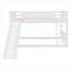 Lit superposé compact au-dessus de double avec échelle intégrée et glissade, construction en bois massif, finition de ton blanc
