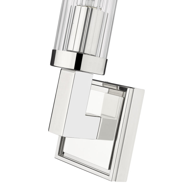 Applique murale à 1 lumière à intensité variable pour bougie Lustreann, Nickel poli