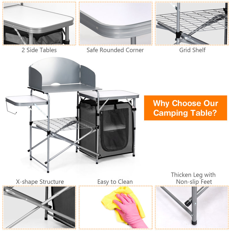 Table pliable portative 57,5 po