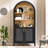 Modern Arched Bookcase Cabinet With Adjustable Shelves And Hidden Storage, Freestanding Display Cabinet With Doors For Living Room, Kitchen Or Home Office