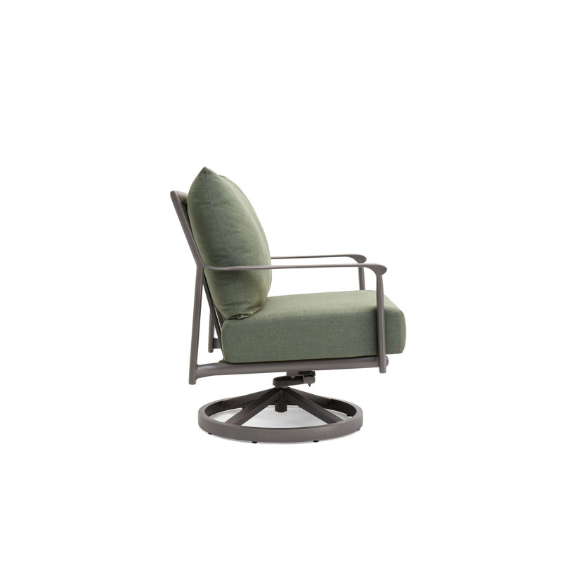 Outdoor Swivel Armchair, Green, Brown