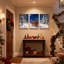 «Christmas Winter Night Sleigh Ride Snowy Forest Scene», ensemble de 3 impressions d'art sur toile