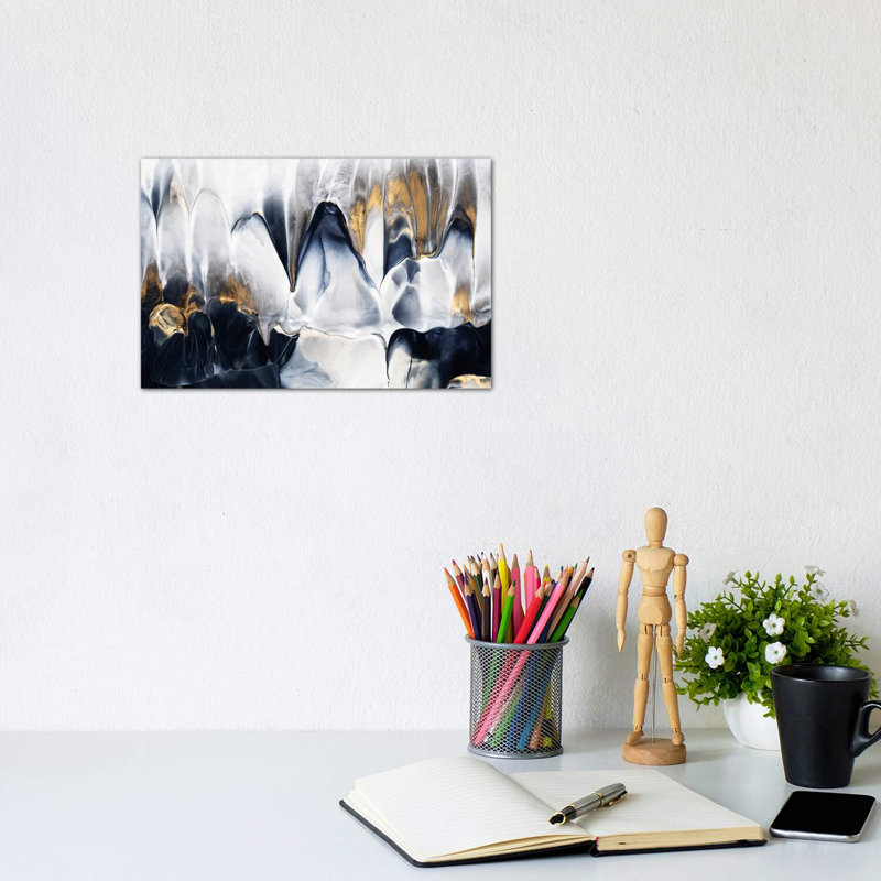 «Abstract Flow II» par Elisabeth Fredriksson - reproduction imprimée, H 40 po x l 60 po x 1,5 po, Toile tendue