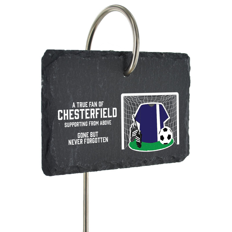 Bown Chesterfield Fan Football Slate Grave Marker Memorial Plaque