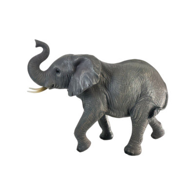 Lifelike Trunk-Up Elephant Garden Sculpture | Weatherproof Resin Statue with Lucky Symbolism for Patio or Lawn