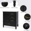 Meuble-lavabo sur pied simple 30 po avec lavabo en céramique, portes et tiroirs à fermeture en douceur-109798985