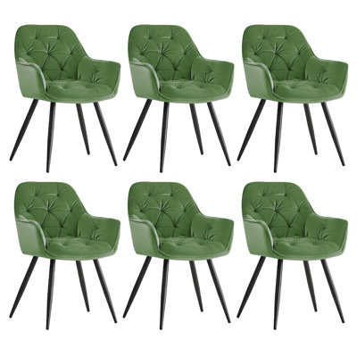 Nolen Upholstered Velvet Dining Chair with Arm