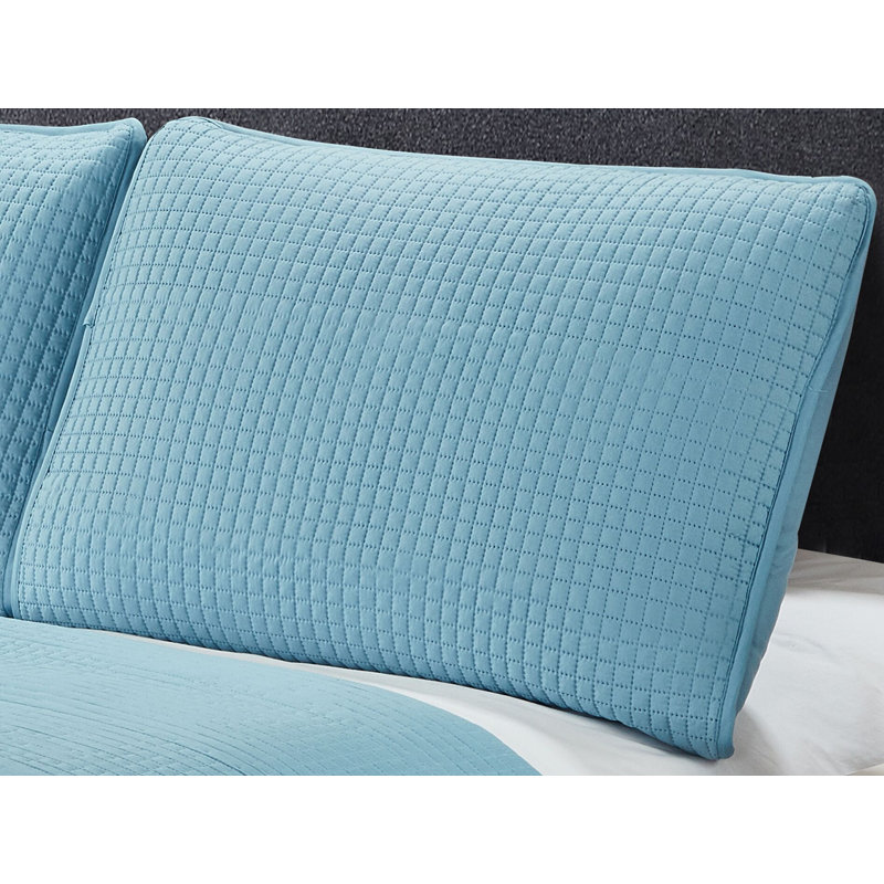 Ensemble de courtepointe réversible Pomeroy, Bleu, Courtepointe double / grand et 2 taies décoratives