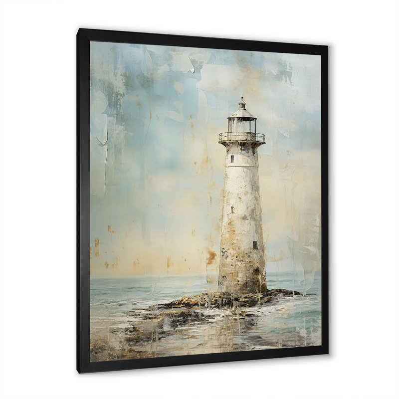 Phare gris minimal, H 32 po x l 24 po x P 1 po, Cadre simple noir