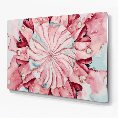 Nautique, coquillages roses, art mural en métal beige