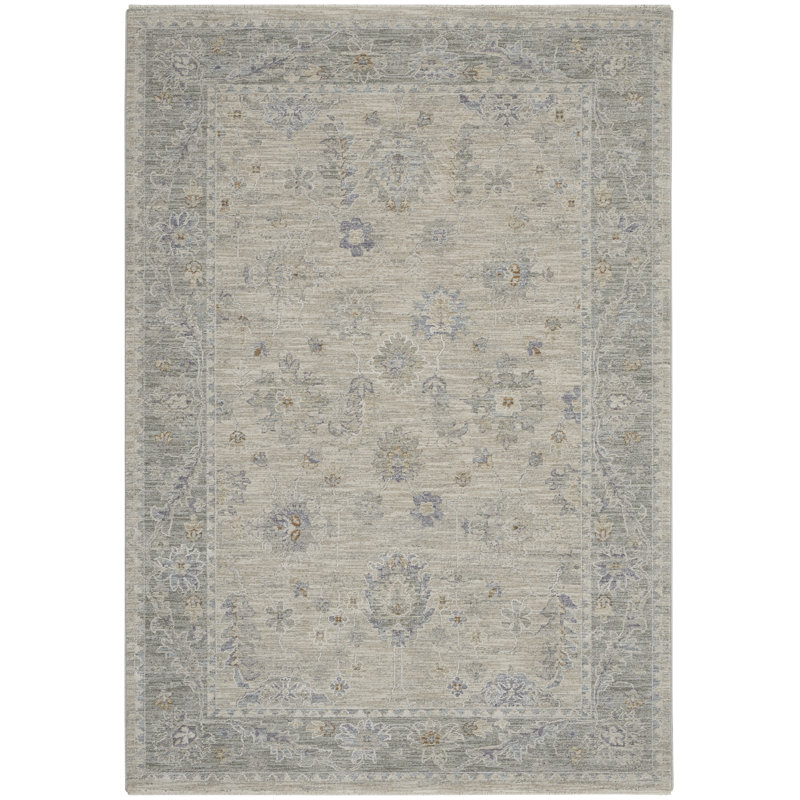 Tapis traditionnel gris Ryann, Rectangle 3 pi 11 po x 5 pi 11 po