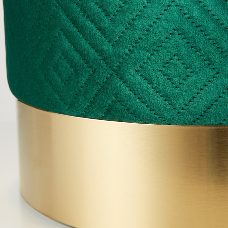 TABOURET EN VELOURS BLANC, Vert