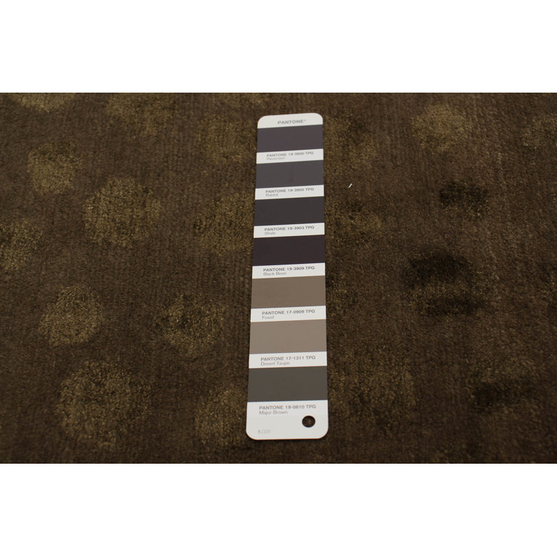 Tapis brun en laine noué à la main 4 pi x 5 pi 10 po Amber-Lea
