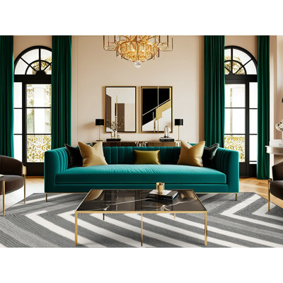 Tapis rayé gris et blanc lavable