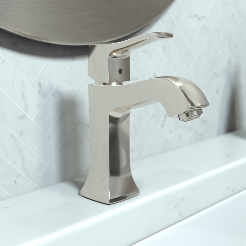 Metris C Single Hole Bathroom Faucet with Drain Assembly, Polished Nickel
