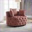 Chaises d'appoint pour le salon | Fauteuil demi-tonneau classique A & amp; A Furniture | Loisirs modernes | Velours rose-395090337