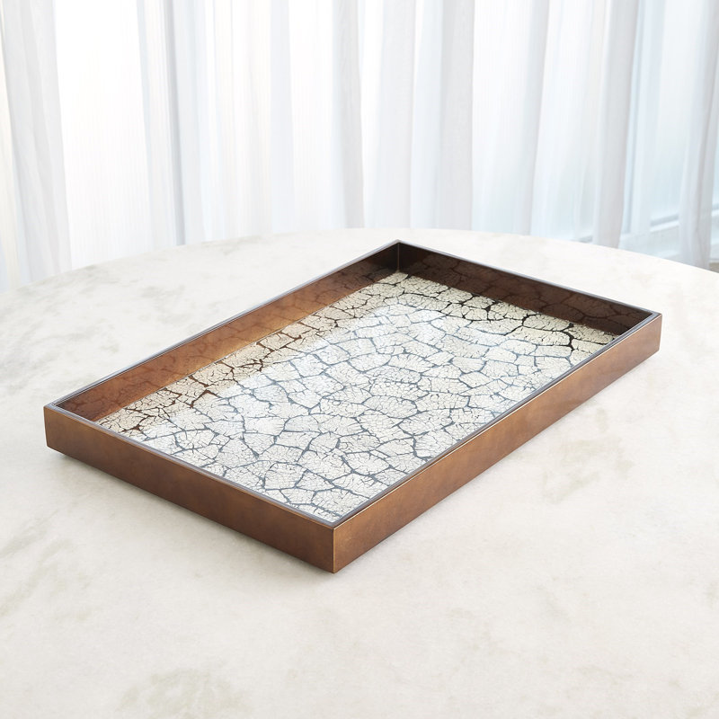 Eggshell Tray-Antique Gold Leaf-Lg, 2.25"H x 28"W x 18"D