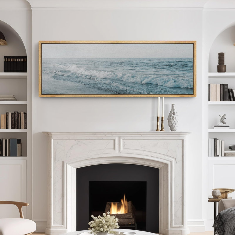 «Coastal Beach», océan, vagues, paysage marin serein, art moderne, calme, très grand, impression encadrée, H 20 po x l 60 po