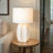 Isla Stoneware Table Lamp with Sculpted Edge, Ivory Glaze