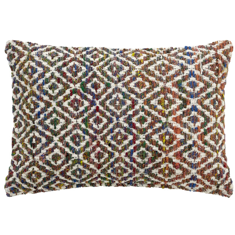 Housse de coussin lombaire 100% coton à motif de losanges tissés (ensemble de 2)
