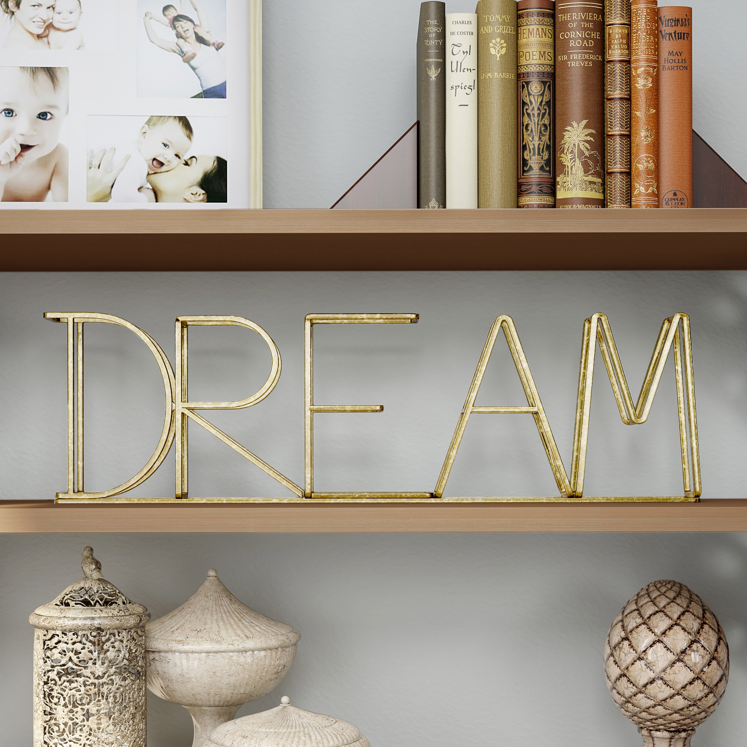 Wrought Studio Datca Metal Cutout FreeStanding Table Top Sign3D DREAM