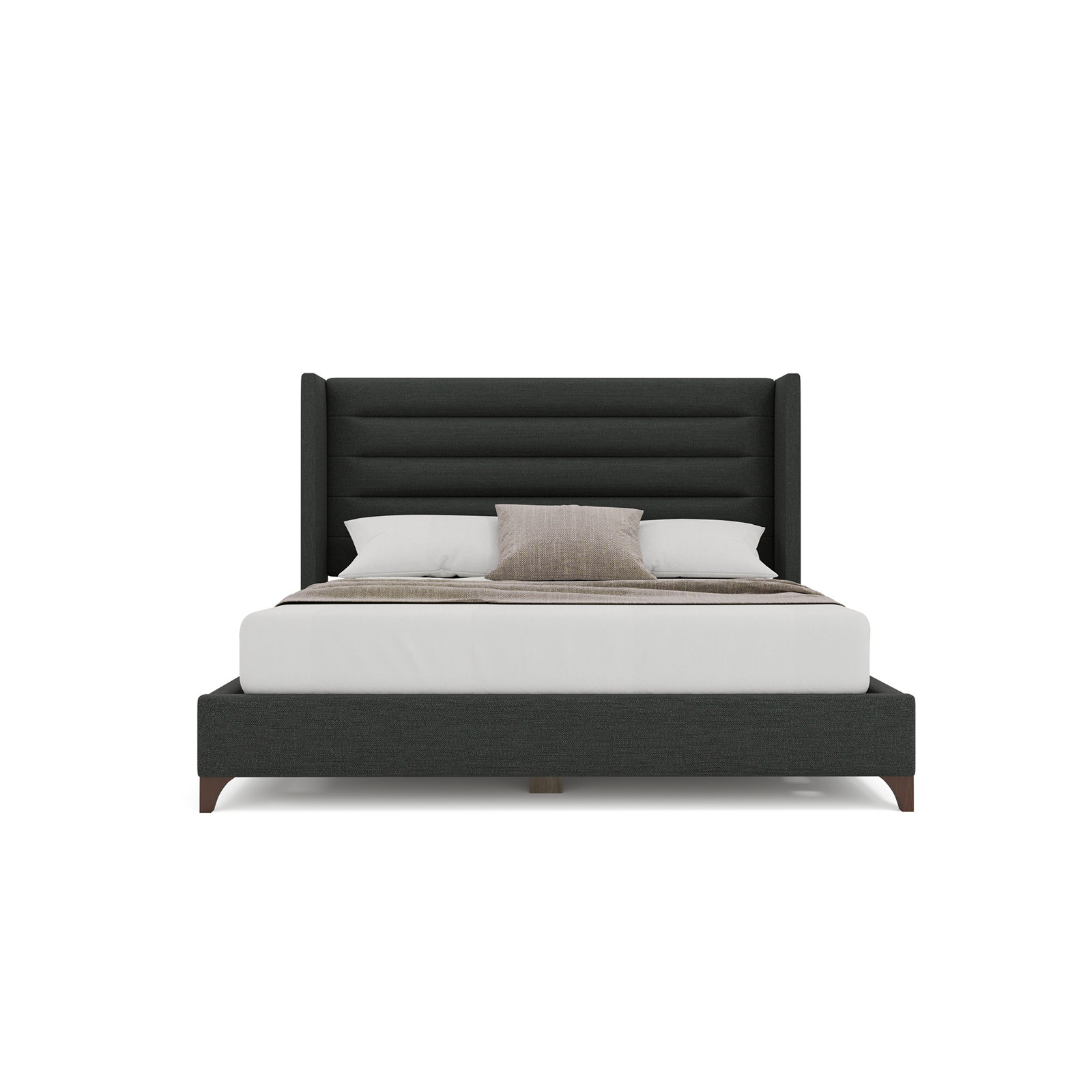 Miliyah Wingback Maple Bed, King, Charcoal Revolution®