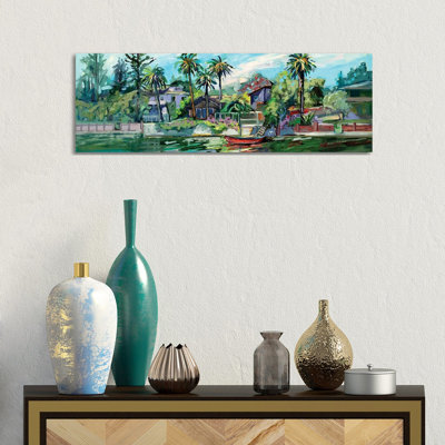 «The Red Canoe», reproduction d'art sur toile tendue