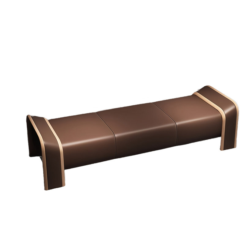 Banc rembourré en cuir Rupinder, Café