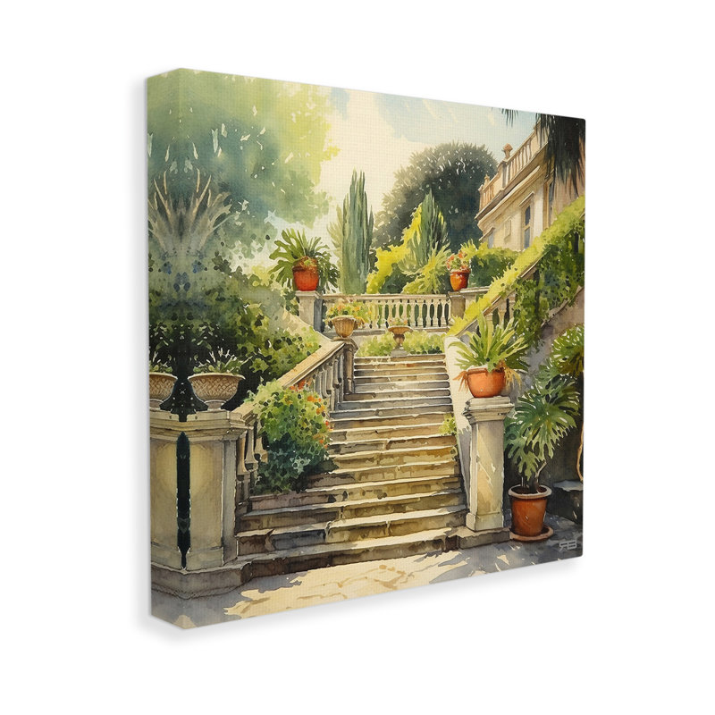 "Luxurious Villa Stairway" par RB sur toile, H 30 po x l 30 po