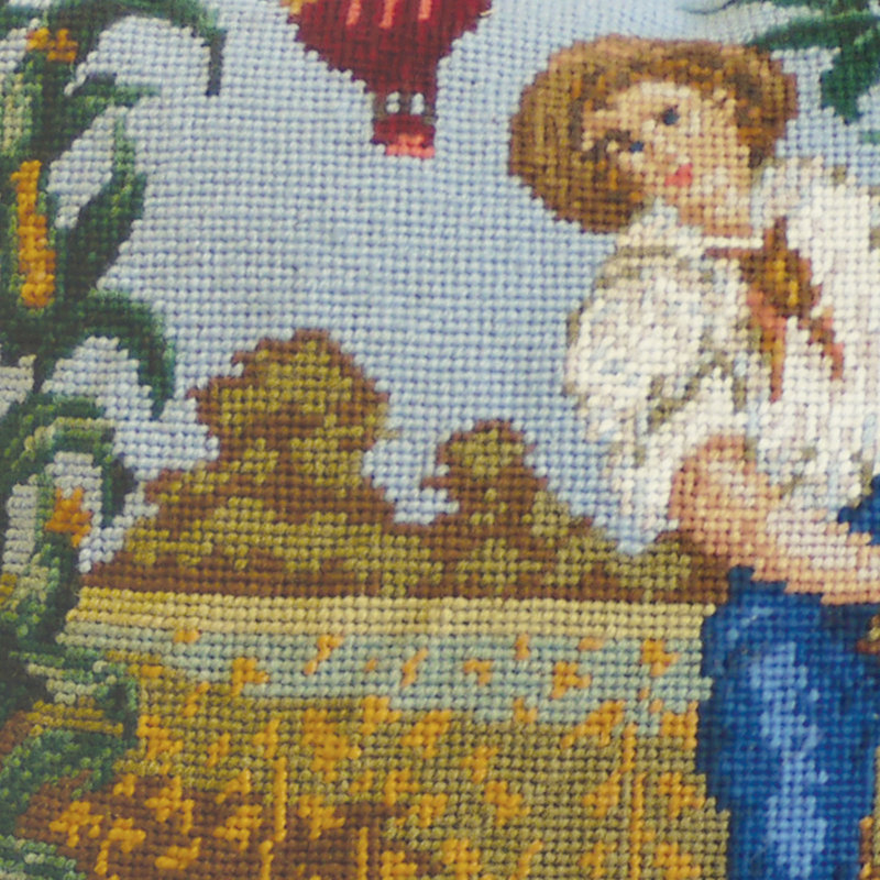 Farmer Needlepoint Pillow
