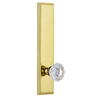 Grandeur Carré Tall Plate Pasage with Versailles Crystal Door Knob