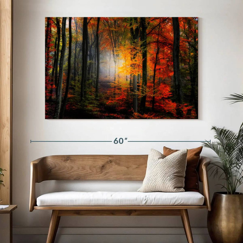 Forêt brumeuse d'Alvord en automne, H 34 po x l 51 po