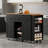 85.5" Kitchen Island with Extendable Dining Table-1271669619