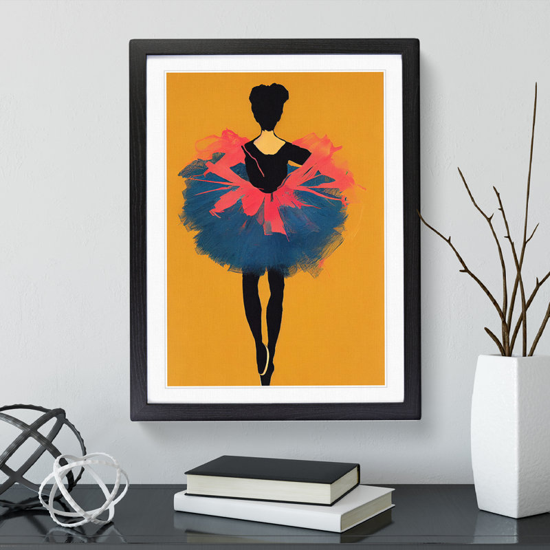 Young Ballerina - Single Picture Frame Painting, 64cm H x 46cm W x 2cm D, Black