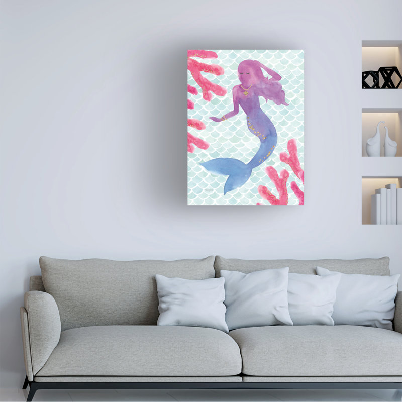 Art sur toile Jenaya Jackson «Mermaid Friends I», H 19 po x l 14 po x P 2 po