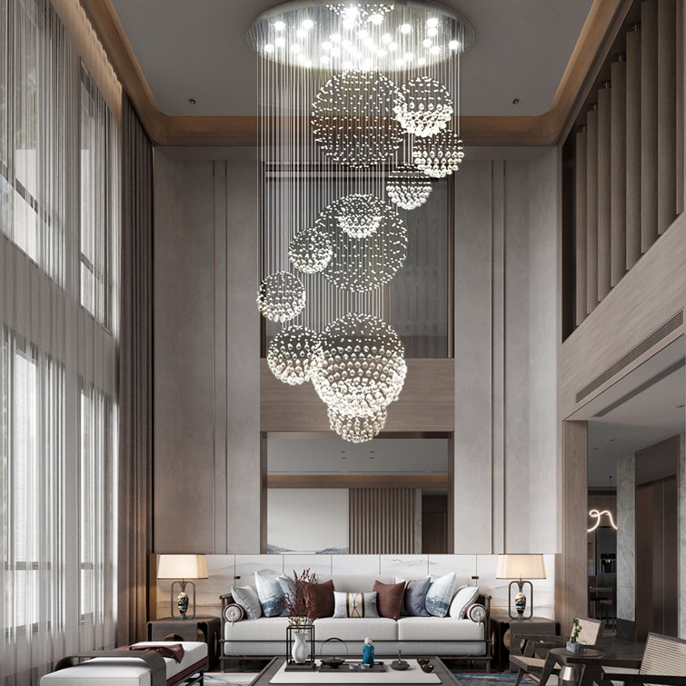 Thermia 13 - Light Dimmable Geometric Chandelier With Crystal Accents