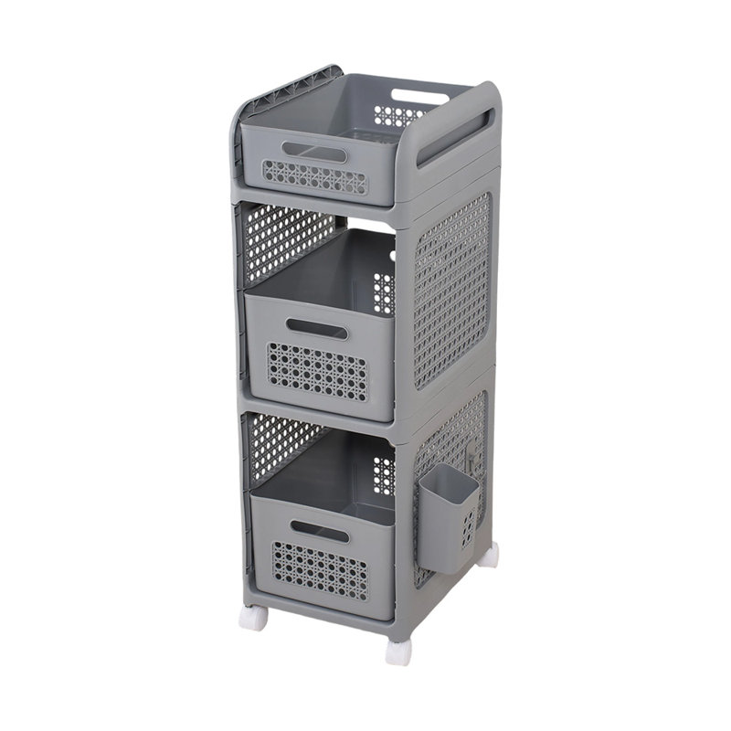 82cm H x 28cm W Utility Cart with Wheels, Grey