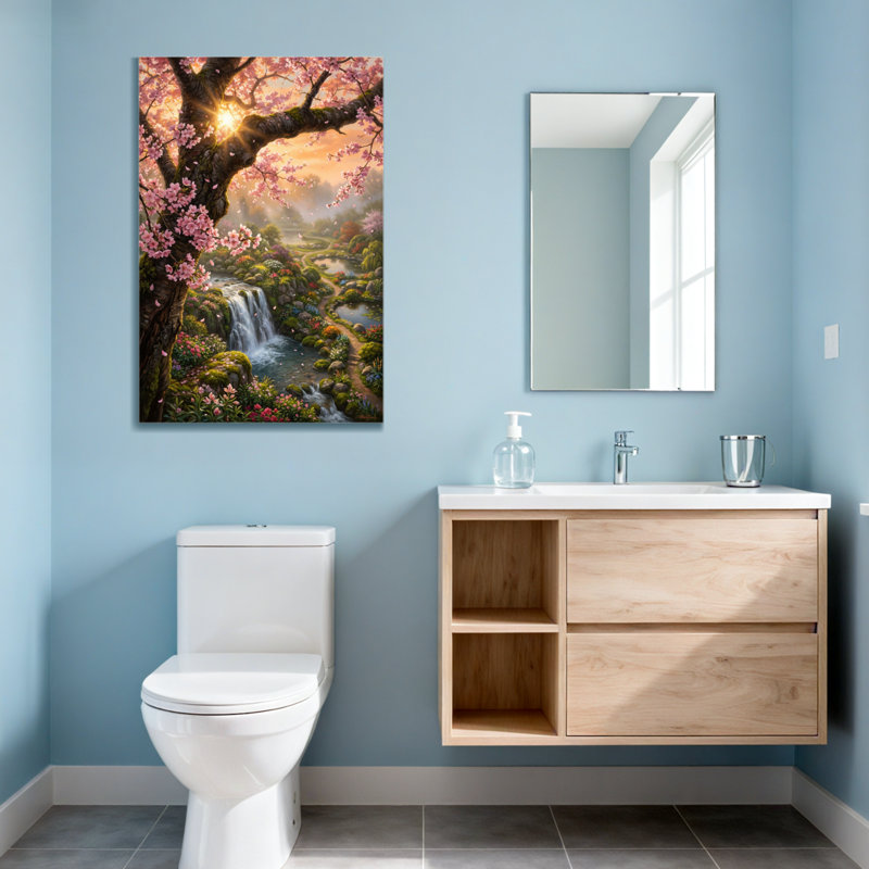 Plantes et fleurs Cherry Blossom Sunset Waterfall Garden Path, H 24 po x l 16 po