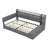 Full Size Upholstered Daybed with Storage Drawers, Footstool, LED Light & USB Charging, Modern Bedroom Furniture,Grey-1849928117-1849928118