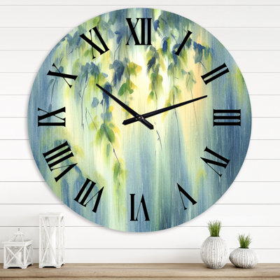 RaIn Falling Down in Green Lit Forest II - Horloge murale