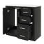 Ensemble de meuble-lavabo 36 po avec lavabo en céramique 36 po, meuble-lavabo autonome avec 3 tiroirs-792698453-792698451